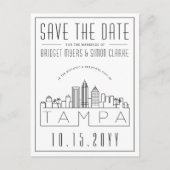 Tampa bruiloft | Gestileerde skyline De datum opsl Briefkaart (Voorkant)