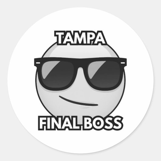 Tampa Eindbaas Cool Emoji Sticker (Voorkant)