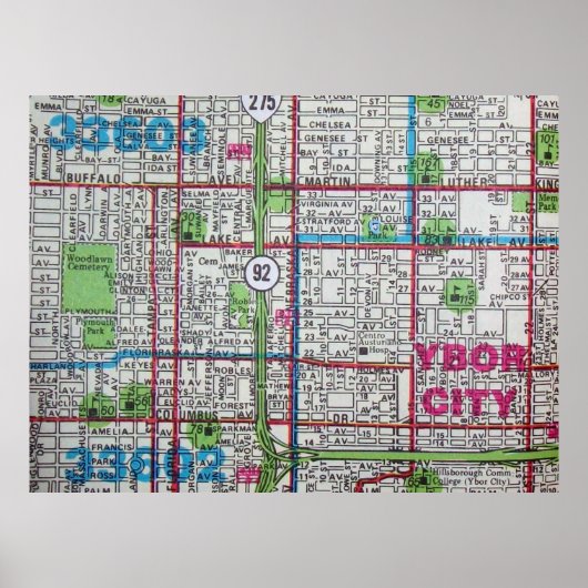 Tampa, FL Map Poster (Voorkant)