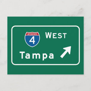 Tampa, FL Road Sign Briefkaart