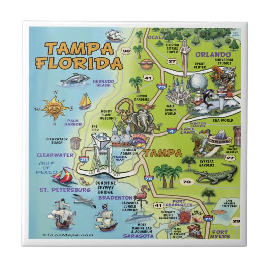 Tampa FL Tegel Tegeltje (Voorkant)
