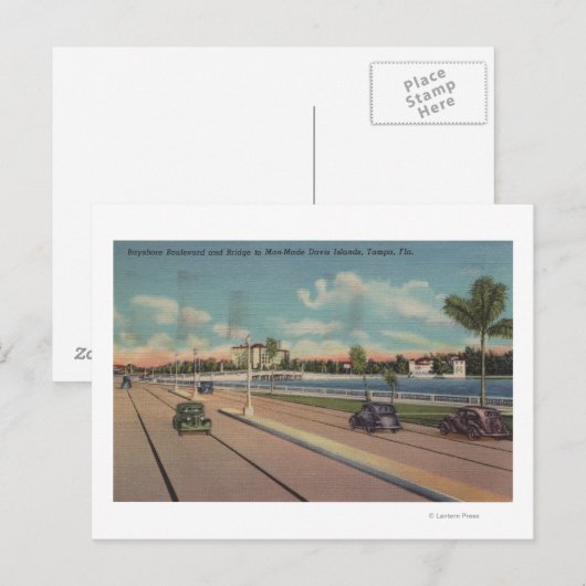 Tampa, FL - Uitzicht van Bayshore Blvd, Bridge Briefkaart (Voorkant / Achterkant)