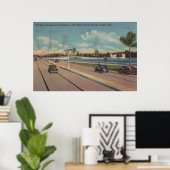 Tampa, FL - Uitzicht van Bayshore Blvd, Bridge Poster (Thuiskantoor)