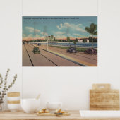 Tampa, FL - Uitzicht van Bayshore Blvd, Bridge Poster (Keuken)