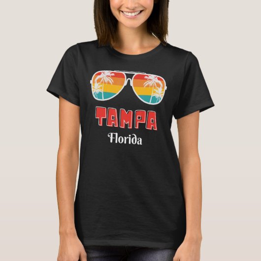 Tampa Florida  70s Retro Throwback Sunglass T-shirt (Voorkant)