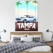 Tampa Florida auto reisposter Canvas Afdruk (Insitu (Slaapkamer))