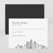 Tampa, Florida bruiloft | Gestileerde Skyline RSVP (Voorkant / Achterkant)