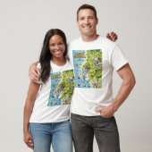 Tampa Florida Cartoon Map T-shirt (Unisex)