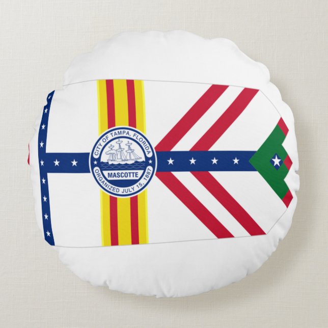 Tampa (Florida) City flag Rond Kussen (Voorkant)
