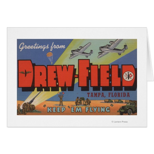 Tampa, Florida - Drew Field - Large Letter Scene (Voorkant Horizontaal)