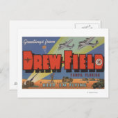 Tampa, Florida - Drew Field - Large Letter Scene Briefkaart (Voorkant / Achterkant)