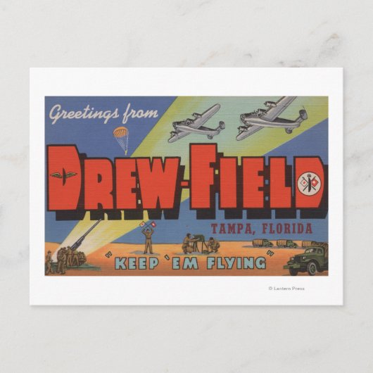 Tampa, Florida - Drew Field - Large Letter Scene Briefkaart (Voorkant)