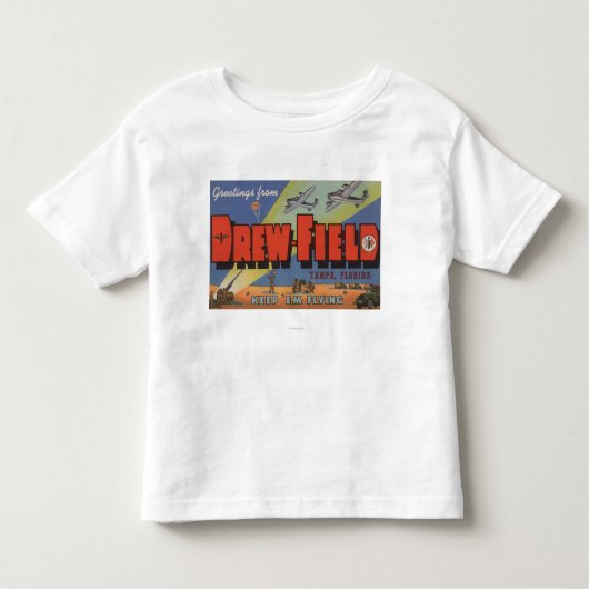 Tampa, Florida - Drew Field - Large Letter Scene Kinder Shirts (Voorkant)