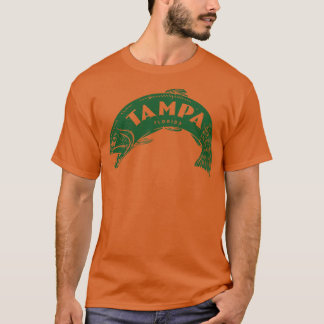 Tampa Florida Fish Wordmark Groen T-shirt