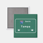 Tampa Florida fl Interstate Highway Freeway : Magneet (Voorkant / Achterkant)