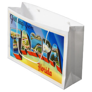 Tampa Florida FL Old Vintage Travel Souvenir Large Cadeautasje