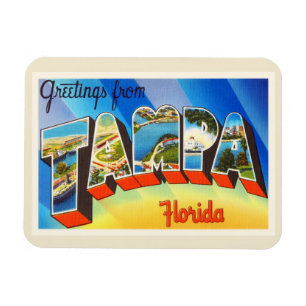 Tampa Florida FL Old Vintage Travel Souvenir Magneet