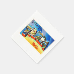 Tampa Florida FL Old Vintage Travel Souvenir Servet