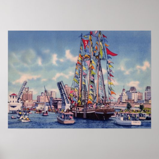 Tampa Florida Gasparilla Flortilla Poster (Voorkant)