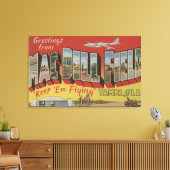 Tampa, Florida - Groeten uit Mac Dill Field Canvas Afdruk (Insitu (Woonkamer))