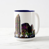 Tampa, Florida in graffiti Tweekleurige Koffiemok (Voorkant rechts)