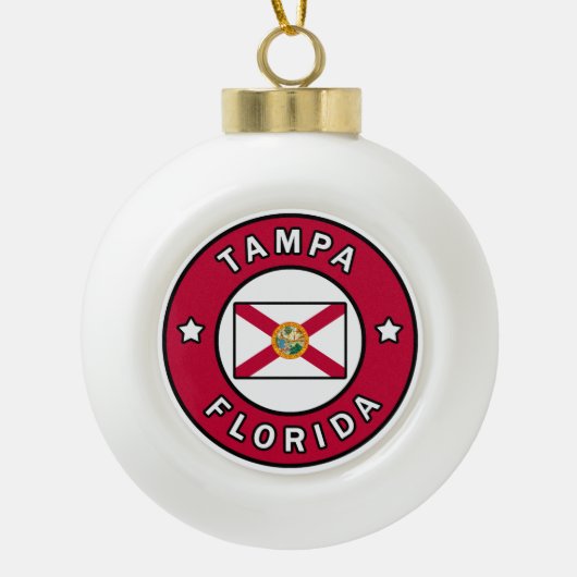 Tampa Florida Keramische Bal Ornament (Voorkant)