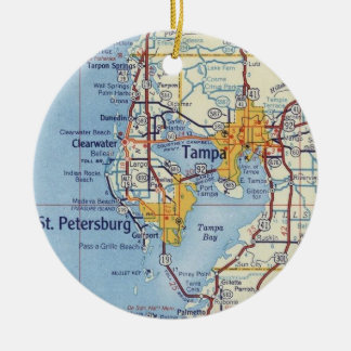  Tampa Florida Map Keramisch Ornament
