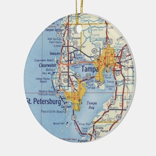  Tampa Florida Map Keramisch Ornament (Links)