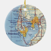 Tampa Florida Map Keramisch Ornament (Achterkant)