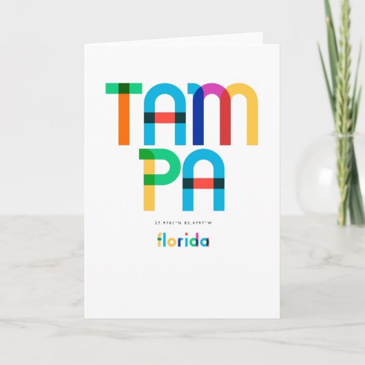 Tampa Florida Mid Century, Pop Art, Kaart (Voorkant)