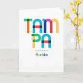 Tampa Florida Mid Century, Pop Art, Kaart (Gele Bloem)