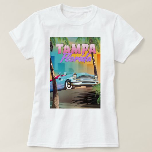 Tampa Florida mooie reisposter. T-shirt (Design voorkant)