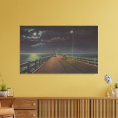 Tampa, Florida - Moonlit Uitzicht van de Brug van  Canvas Afdruk (Insitu (Woonkamer))