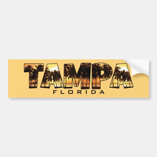 Tampa Florida palm bomen bumper sticker (Voorkant)