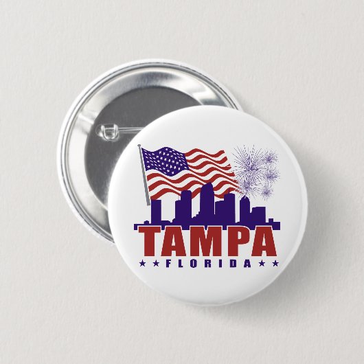 Tampa Florida Patriotic Button (Voorkant /achterkant)