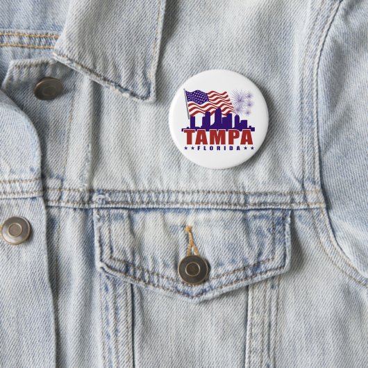 Tampa Florida Patriotic Button (In situ)