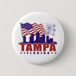 Tampa Florida Patriotic Button