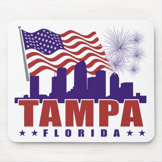 Tampa Florida Patriotic Mousepad Muismat (Voorkant)