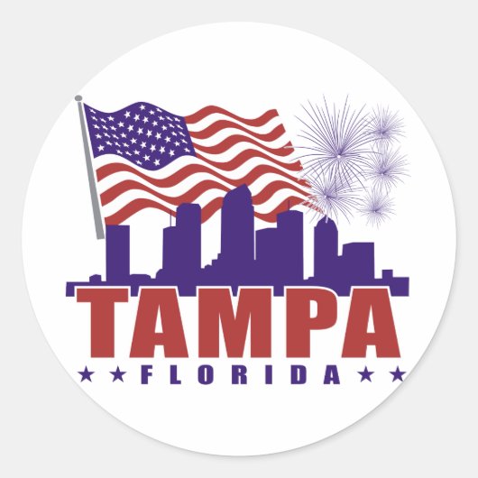 Tampa Florida Patriottische Sticker (Voorkant)