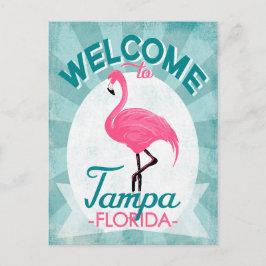 Tampa Florida Pink Flamingo -  Retro Travel Briefkaart