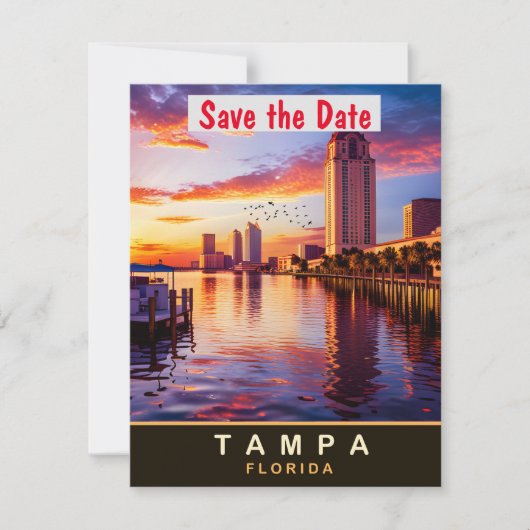 Tampa, Florida, Reizen Briefkaart, Save The Date (Voorkant)