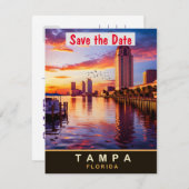 Tampa, Florida, Reizen Briefkaart, Save The Date (Voorkant / Achterkant)
