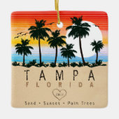 Tampa Florida Retro Palmbomen Souvenir 80s Keramisch Ornament (Voorkant)