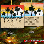 Tampa Florida Retro Palmbomen Souvenir 80s Keramisch Ornament<br><div class="desc">Tampa retro strand ontwerp voor vakantie. Tampa Florida Cities souvenir voor reizen naar Florida Beach Towns. Tampa strand kunstwerk voor Florida vakantiegangers en backpackers. Tampa retro souvenir. Ontwerp voor backpackers en reis naar Florida. Strand met souvenir voor vakantiegangers aan zee. - U kunt de sjabloon personaliseren door een naam van...</div>