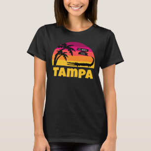 Tampa Florida Retro Sunset en Alligator T-shirt