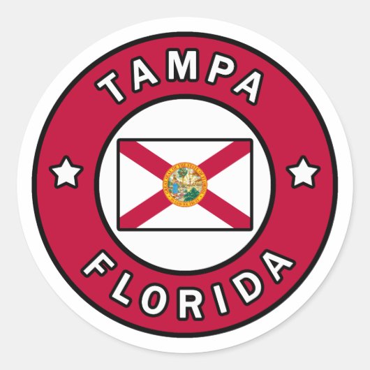 Tampa Florida Ronde Sticker (Voorkant)