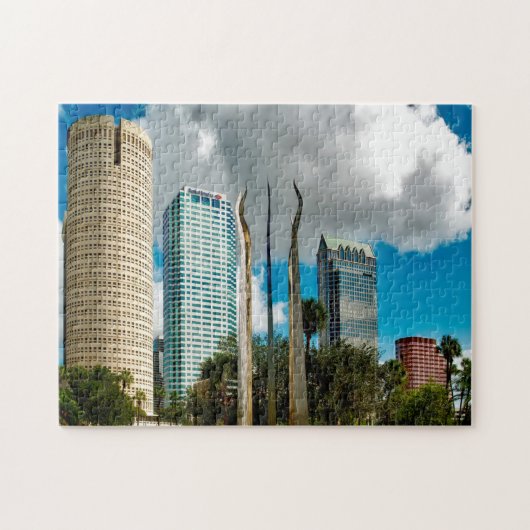 Tampa Florida Silhouet. Legpuzzel (Horizontaal)