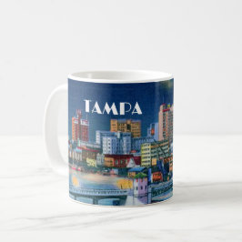 Tampa Florida Skyline 1940s Koffee Mok