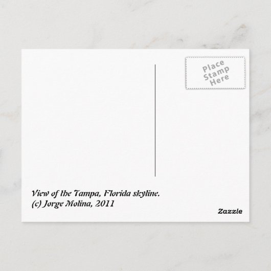 Tampa, Florida skyline Briefkaart (Achterkant)