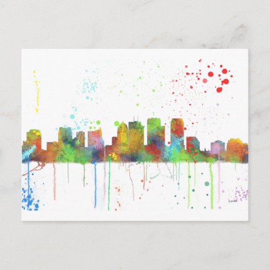 TAMPA, FLORIDA SKYLINE BRIEFKAART (Voorkant)